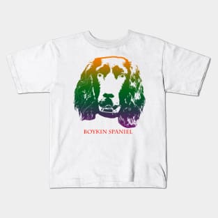 The boykin spaniel head is Violet, Green, Orange Kids T-Shirt